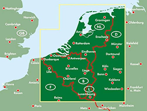 Benelux. Bélgica, Holanda y Luxemburgo, mapa de carreteras. Escala 1:500.000. Freytag & Berndt.: Wegenkaart 1:500 000 (Auto karte)