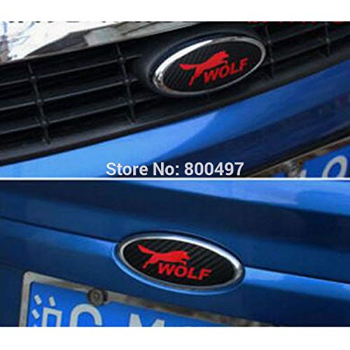 BEOKNL 2 x Nuevo diseño de diseño de automóviles Logo Logo Pegatina Etiqueta engomada de Fibra de Carbono Vinyl Decal Wolf Emblem for Un MK 1 a MK 2 (Color : 1)