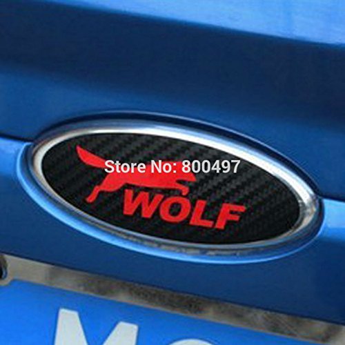 BEOKNL 2 x Nuevo diseño de diseño de automóviles Logo Logo Pegatina Etiqueta engomada de Fibra de Carbono Vinyl Decal Wolf Emblem for Un MK 1 a MK 2 (Color : 1)
