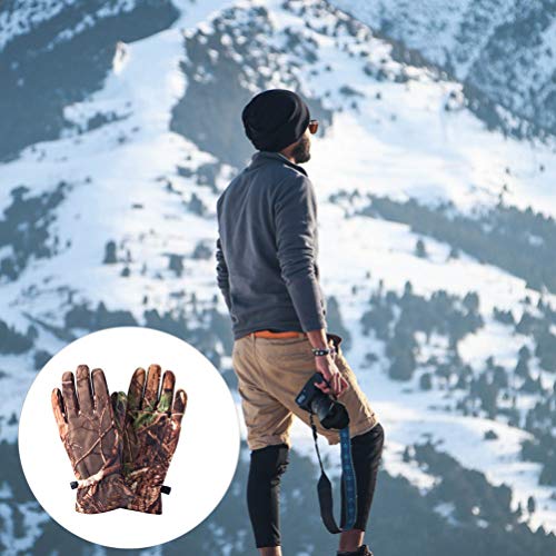 BESPORTBLE Guantes de Caza Impermeables Invierno Cálido Polar Camuflaje Dedo Completo Guantes de Caza Equipo para Cazar Esquí Montar