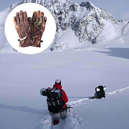 BESPORTBLE Guantes de Caza Impermeables Invierno Cálido Polar Camuflaje Dedo Completo Guantes de Caza Equipo para Cazar Esquí Montar