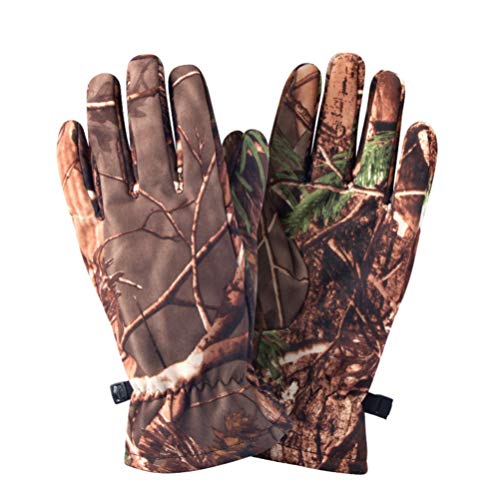 BESPORTBLE Guantes de Caza Impermeables Invierno Cálido Polar Camuflaje Dedo Completo Guantes de Caza Equipo para Cazar Esquí Montar