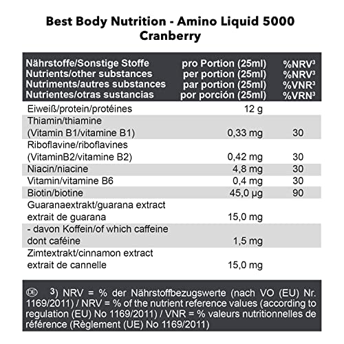 Best Body Nutrition Amino Liquid 5000 Cranberry - 1000 ml