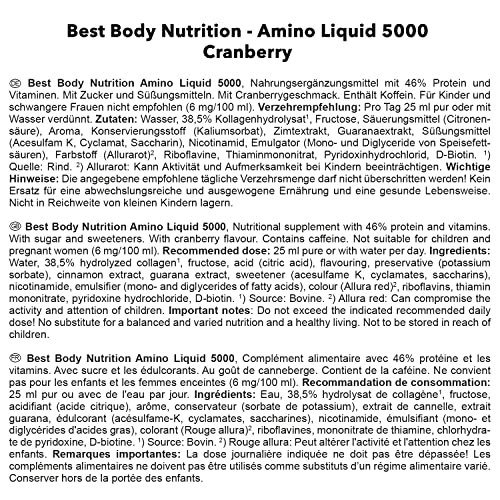 Best Body Nutrition Amino Liquid 5000 Cranberry - 1000 ml