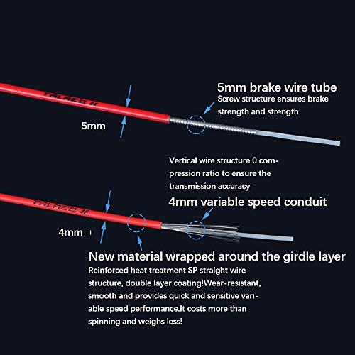 Bestine - Juego de cables de freno de bicicleta para bicicleta de montaña y bicicleta de montaña, cable de freno exterior interior delantero y trasero para reparación de bicicletas de montaña