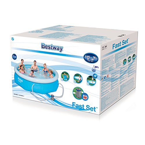 Bestway 57270 - Piscina Desmontable Autoportante Fast Set 305x76 cm Depuradora de cartucho de 1.249 litros/hora