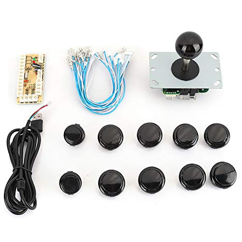 Bewinner Arcade Game DIY Parts Kit DIY Arcade Game Set para DIY Arcade Project Zero Delay USB Encoder + Joystick + Button Kit para Arcade PC Game DIY Project (Blanco)