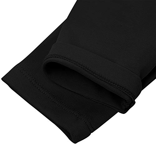 Bezioner Vestido de Ballet Maillot de Danza Gimnasia Leotardo Algodón Body Clásico para Niña (110 (100-110cm,4-5 años), Negro Manga Larga)