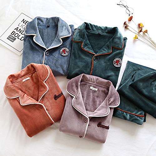B/H Bata de Felpa de Talla Grande para Mujer,Pijama de Manga Larga de Terciopelo de la Isla de Invierno, más Ropa de hogar cálida de Terciopelo-Mujer Spike Red_M