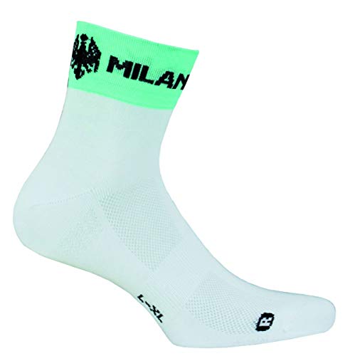 Bianchi Milano - Calcetines de ciclismo modelo ASFALTO color 4300 (blanco - celeste blanco) talla XXL (43/47)