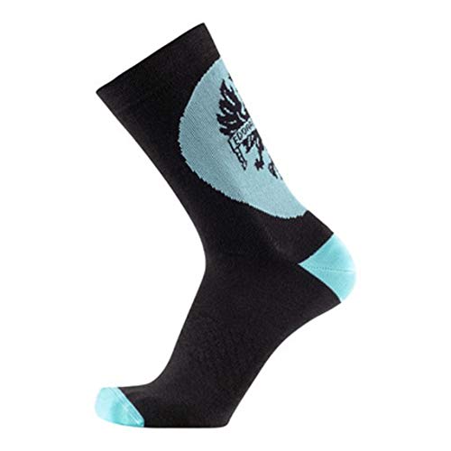 BIANCHI MILANO - Calcetines de invierno Spiana, color 4300 (negro/celeste), talla L/XL (40/45).