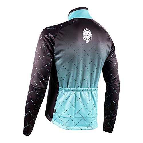 Bianchi Milano - Chaqueta térmica invernal cortavientos modelo TRAONA, color azul y negro 4300, talla XL