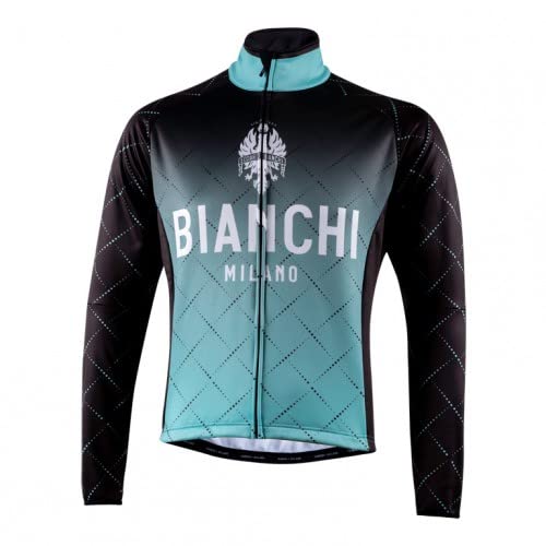 Bianchi Milano - Chaqueta térmica invernal cortavientos modelo TRAONA, color azul y negro 4300, talla XL