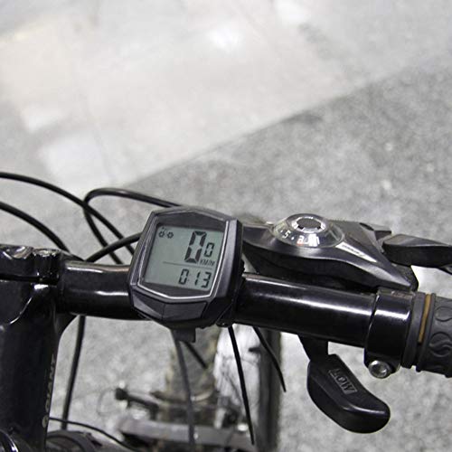 Bicicleta con Cable Cronómetro Bicicleta Ordenador Velocímetro Multifunción Sensor de Odómetro Accesorios Deportivos al Aire Libre Negro