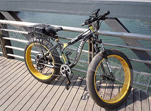 Bicicleta de nieve con neumáticos de grasa, 26 x 4 pulgadas, motor de rueda trasera de 1000 W, motor de bicicleta de playa modificado (1000 W, 72 V)