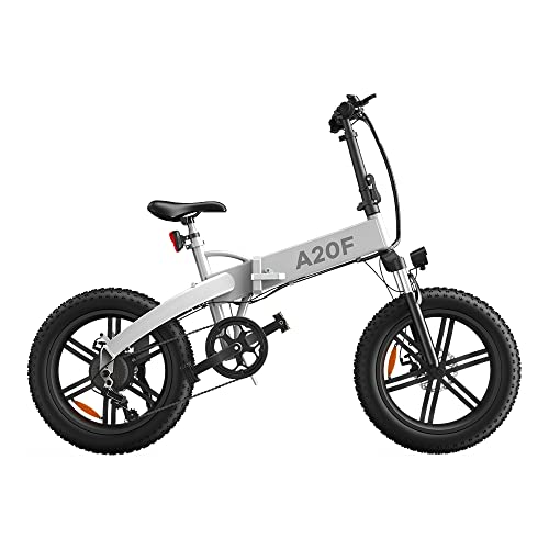 Bicicleta eléctrica Plegable ADO A20F para Hombres y Mujeres, Bicicleta eléctrica para Ciudad de 250 W, con batería extraíble de 36 V y 10,4 Ah, 25 km/h, 7 Velocidades Shimano (Blanco, 20F)