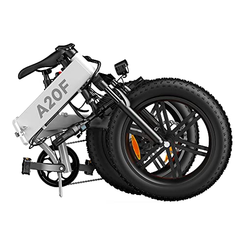 Bicicleta eléctrica Plegable ADO A20F para Hombres y Mujeres, Bicicleta eléctrica para Ciudad de 250 W, con batería extraíble de 36 V y 10,4 Ah, 25 km/h, 7 Velocidades Shimano (Blanco, 20F)