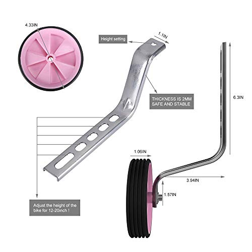 Bicicleta Estabilizador, Niños Entrenamiento Ruedines, 1 Par Ruedas De Entrenamiento, Ruedas Laterales Para Niños, Ruedas de Entrenamiento Ajustables Para Ayudar a Los Principiantes a Practicar