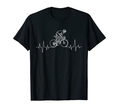 Bicicleta latido de corazón con bicicleta o ciclista, regalo divertido Camiseta
