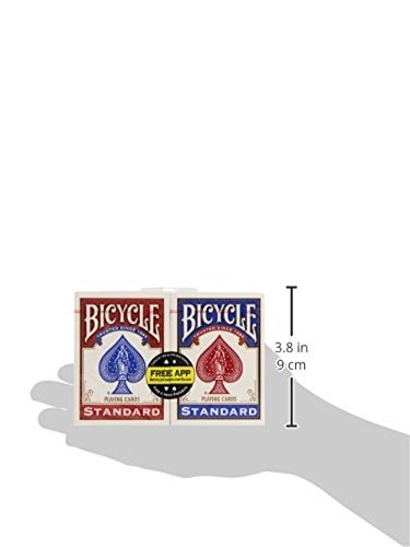 Bicycle Juego de 2 Cartas de Juego de Caras estándar de Color Rojo y Azul (88 x 63 mm)