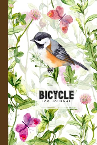 Bicycle Log Journal: Butterflies And Birds Cover Bicycle Log Journal, Training Notebook For Cyclists & Cycling Enthusiasts, 120 Pages, Size 6" x 9" by Magdalene Kiefer