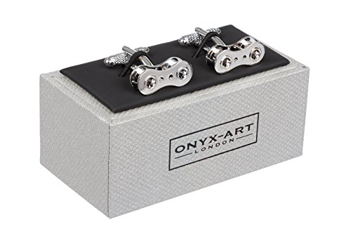 Bike Cycle Chain Cufflinks In Onyx Art Cufflink Box