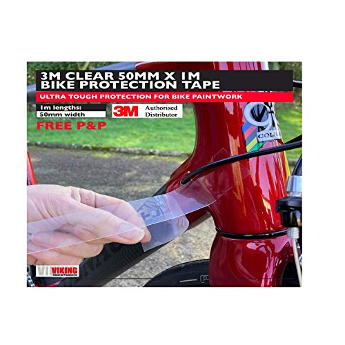 Bike Protection Tape - 50mm x 1000mm roll of 8671HS Helicopter Tape - Strong Clear Protective Film - made by 3M by VehicleCardHolders