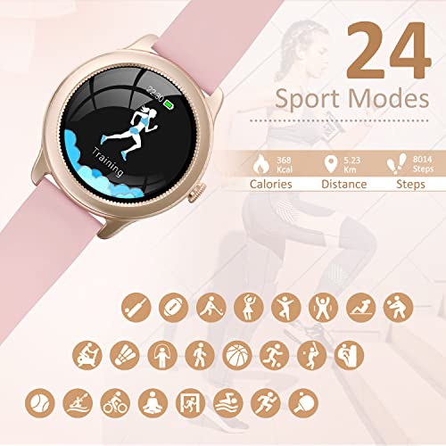 BILIFIT Reloj Inteligente Mujer 24 Modos Deportivos, Smartwatch Mujer IP68 Oxígeno Sanguíneo Presión Arterial Frecuencia Cardíaca Podómetro, Pulsera de Actividad Inteligente