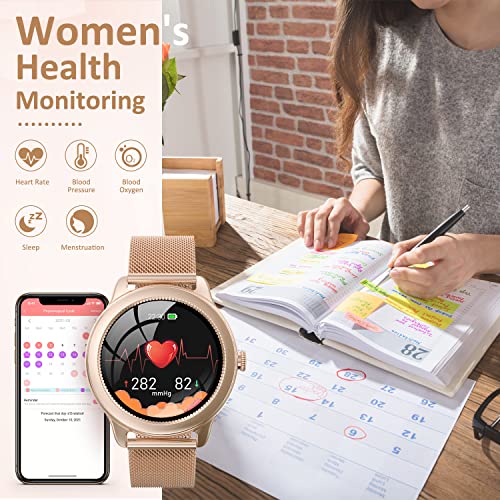 BILIFIT Reloj Inteligente Mujer 24 Modos Deportivos, Smartwatch Mujer IP68 Oxígeno Sanguíneo Presión Arterial Frecuencia Cardíaca Podómetro, Pulsera de Actividad Inteligente