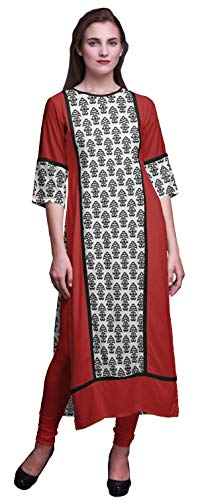 Bimba Negro Ikat étnico Vestidos de túnica Rectos Estampados para Mujer con Indumentaria India de XX-Large