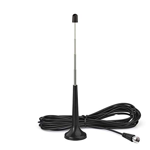 Bingfu Antena FM Dab Interior 75 Ohm Antena Telescópica Macho Tipo F y 3 Adaptadores, Base Magnética 3m Antena Radio FM Compatible con Denon Pioneer Onkyo Yamaha Marantz Sherwoo