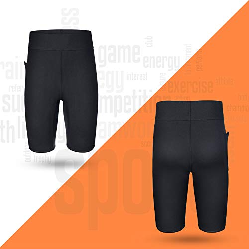 Bingrong Pantalones Cortos para Hombre Pantalón de Sudoración Pantalones de Neopreno para Ejercicio para Deportivo (Negro, Small)