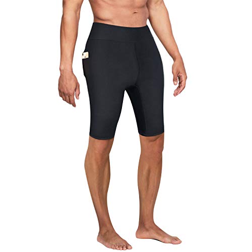 Bingrong Pantalones Cortos para Hombre Pantalón de Sudoración Pantalones de Neopreno para Ejercicio para Deportivo (Negro, Small)