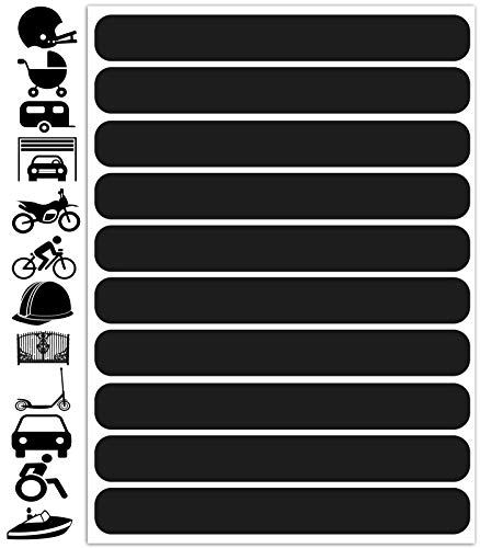 Biomar Labs® 10pcs Negro Kit de Pegatina Reflectante para Llantas Cinta de Advertencia Seguridad Reflectiva Vinilo Adhesivo Coches Cascos Motos Ciclomotores Bicicletas Ordenador Portátil D 61