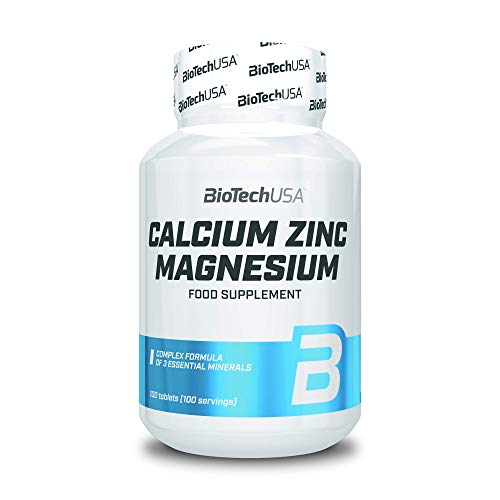 BioTech USA Calcium Zinc Magnesium Complejos, Sabor sin Sabor - 100 gr