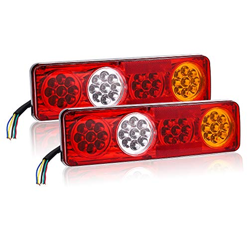 Biqing 2PCS 12V Pilotos LED Remolque,Universal 36LED Luces Traseras Remolque Luces de Freno Traseras LED Lámpara de Marcha Atrás Luces Antiniebla para Remolque Van Truck Camión Tractor