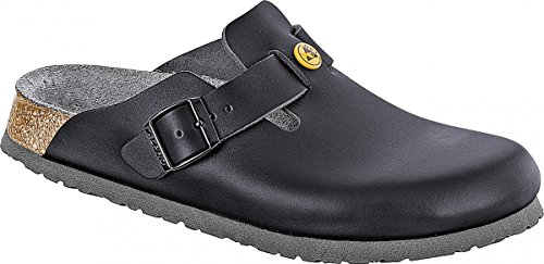 Birkenstock – zuecos "Boston ESD 'de piel en color negro, Multicolor (negro), 39