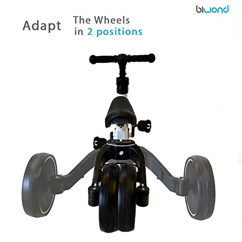 BIWOND Triciclo Jungle Mix (Modo Andador, Modo Triciclo, Modo Bicicleta, Ruedas Anchas, Manillar Antideslizante, Pedales Desmontables, Diferentes Posiciones) – Blanco