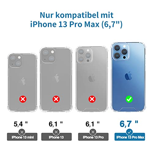 BIZK Carcasa para iPhone 13 Pro Max antiamarilleo, 6,7 pulgadas, transparente