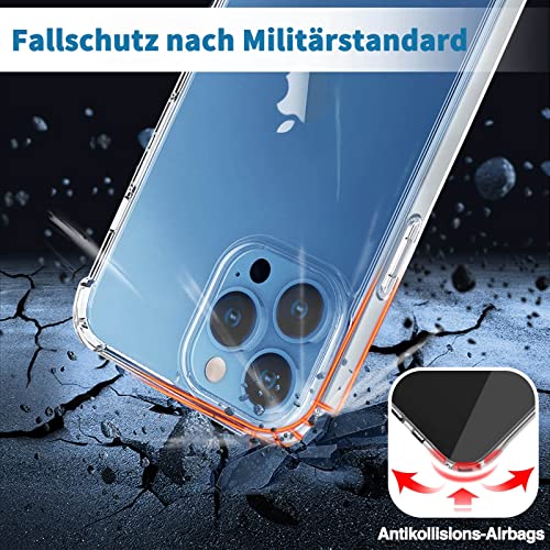 BIZK Carcasa para iPhone 13 Pro Max antiamarilleo, 6,7 pulgadas, transparente