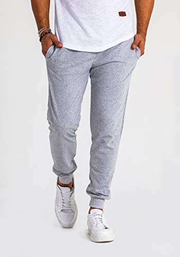 Björn Swensen Pantalones de deporte largos para hombre, de algodón, para correr, para el tiempo libre, chándal de corte ajustado gris XXL