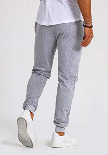 Björn Swensen Pantalones de deporte largos para hombre, de algodón, para correr, para el tiempo libre, chándal de corte ajustado gris XXL