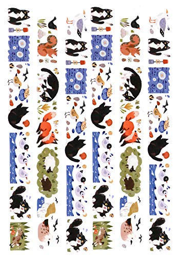 BLOUR 1 Hoja tamaño A4 Anime niño niña/Gato/Bosque Alice/Tienda Pegatina Decorativa sin Cortar DIY planificador Diario álbum de Recortes Pegatinas