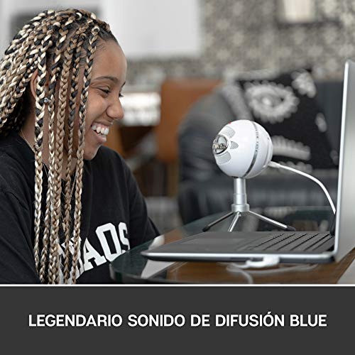 Blue Micrófonos USB Snowball ICE Plug'n Play para grabación, podcasting, broadcasting, streaming de gaming en Twitch, locuciones, vídeos en YouTube en PC y Mac - Blanca