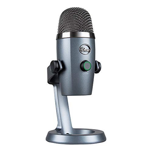 Blue Yeti Nano Micrófono de condensador USB Premium, Grabación, Streaming, Gaming, Podcasting, PC, Mac, Efectos Blue VO!CE, Cardioide y Omnidireccional, Sin Latencia - Gris