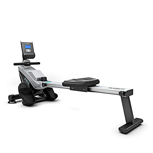 Bluefin Fitness como remar en un Lago sin Salir de casa. La Máquina de Remo Plegable te da 8 Niveles de Resistencia magnética Regulable, transmisión Suave, Pantalla LCD, aplicación para Smartphone.