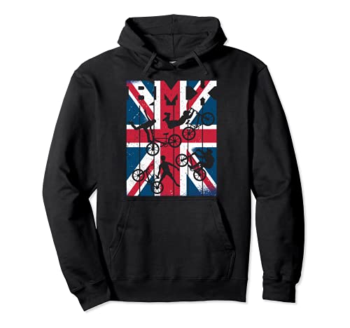 BMX Bike ciclista Bicicleta Uk-flag Freestyle race BMX Sudadera con Capucha