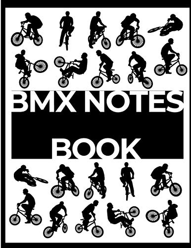BMX NOTES BOOK: silhouette BMX noir et blanc - A4