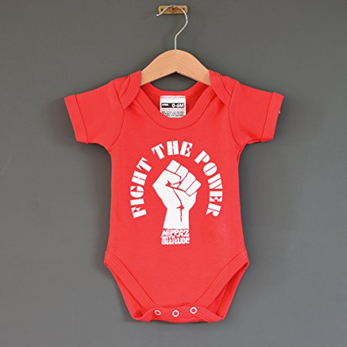Body para bebé Fight The Power, color rojo, para homenaje al enemigo público rojo rosso Talla:6-12 meses