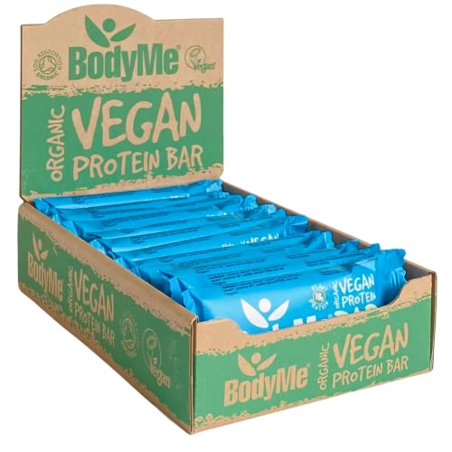 BodyMe Barritas Proteinas Veganas Organica | Cruda Chia Vainilla | 60g x 12 Barra Proteina Vegana | Sin Gluten | 16g Proteína Completa | 3 Proteina Vegetal | Aminoacidos Esenciales | Vegan Protein Bar